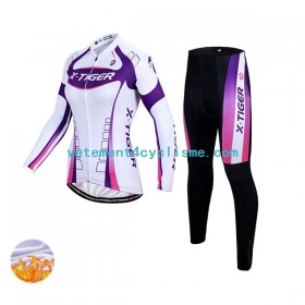 Femme Tenue Cycliste Manches Longues et Collant Long Hiver Thermal Fleece X-Tiger N002
